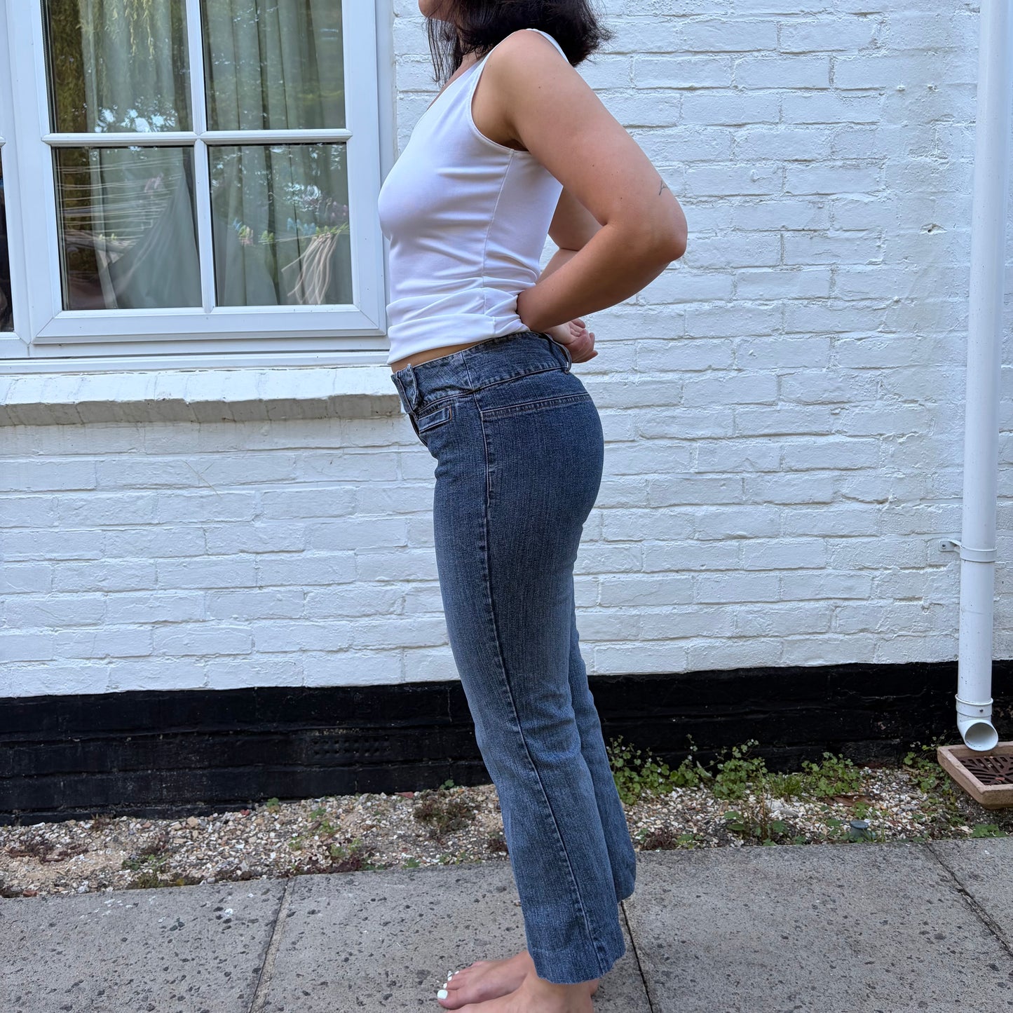 Italian Vintage White Y2K Asymmetric Top