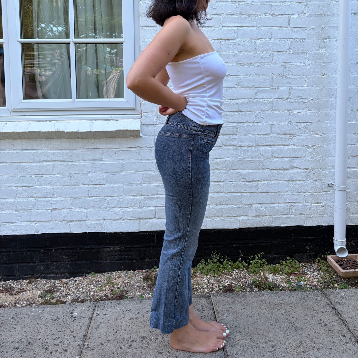 Vintage Blue Low Rise Y2K Capri Jeans