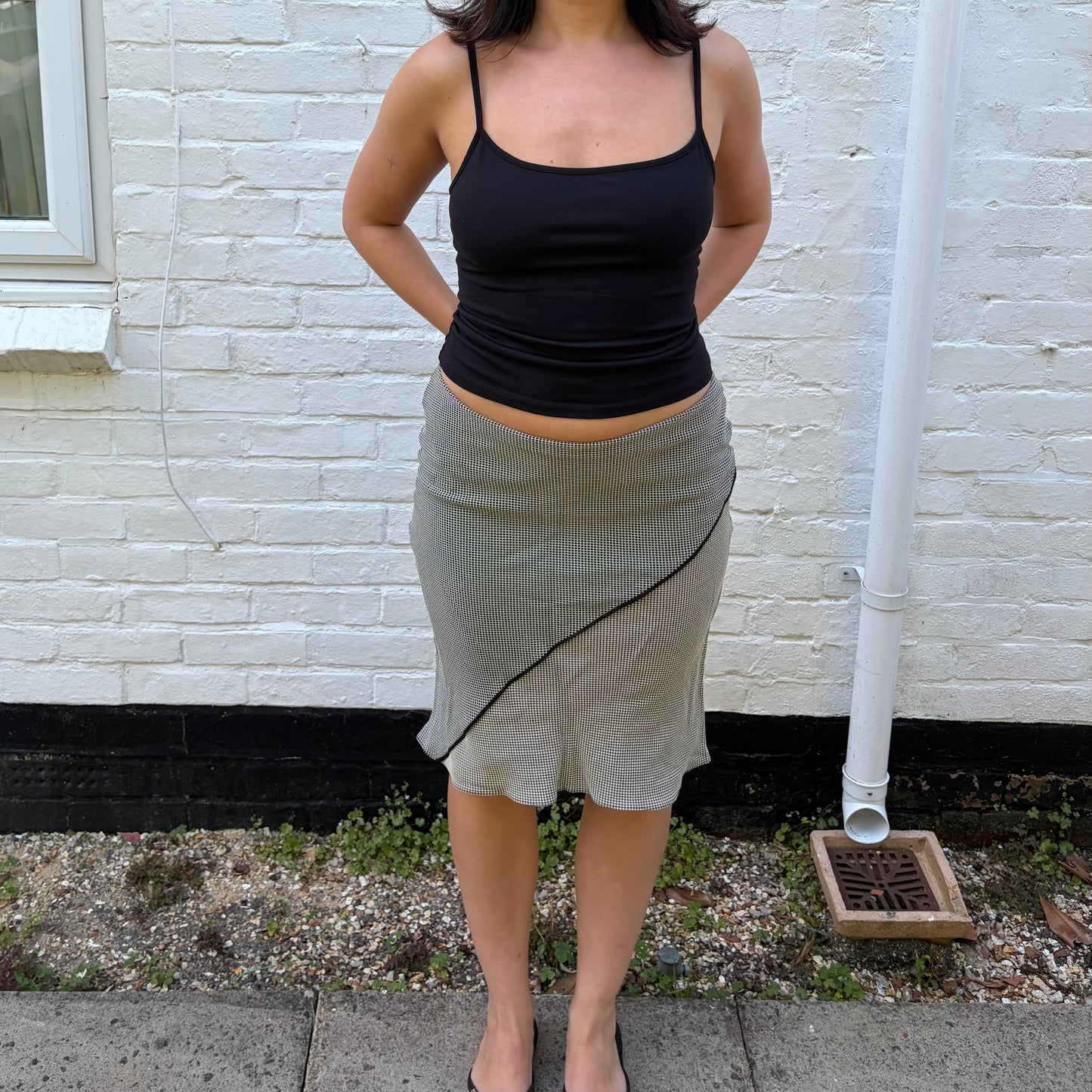 Italian Vintage Asymmetric Midi Skirt