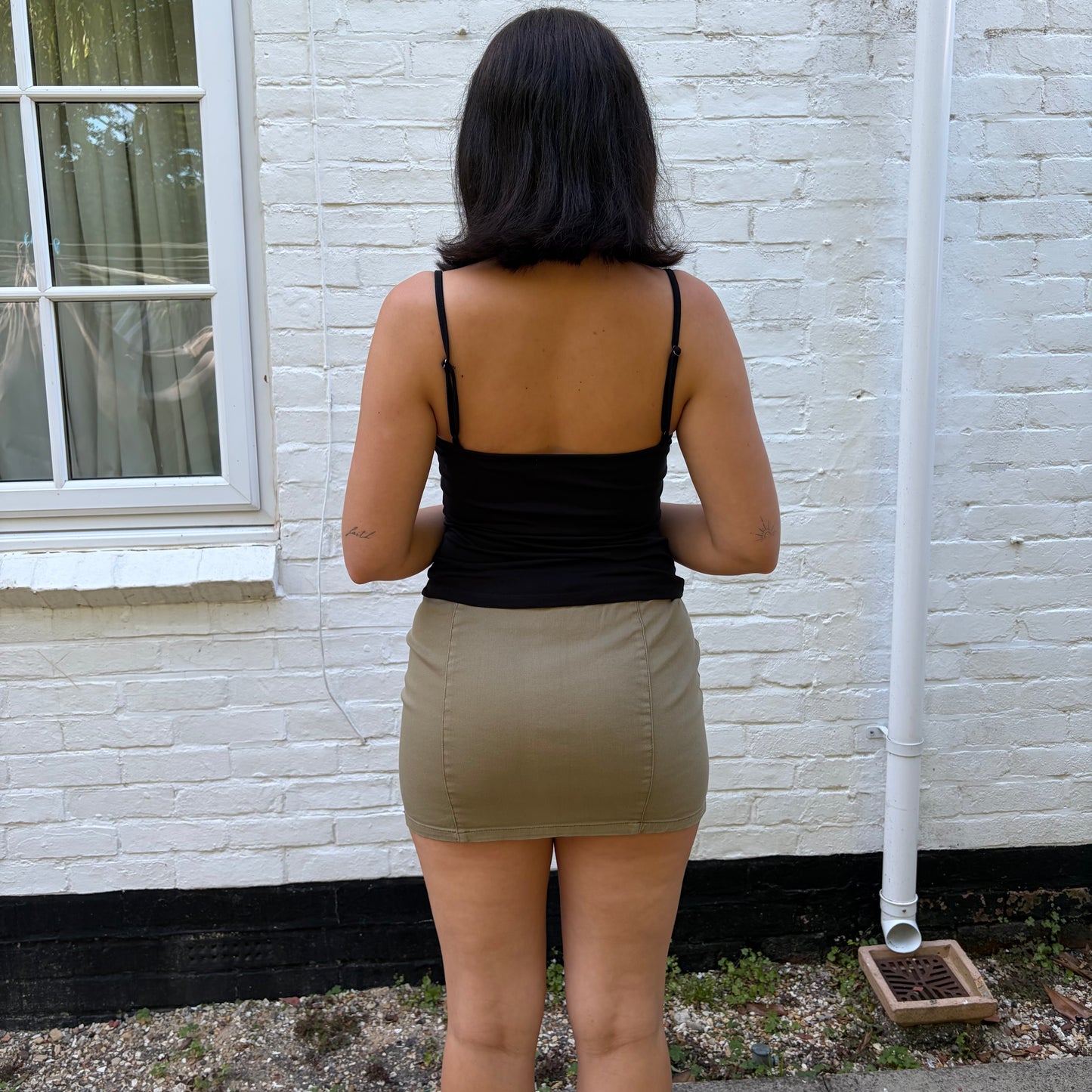 Y2K Khaki Utility Cargo Mini Skirt