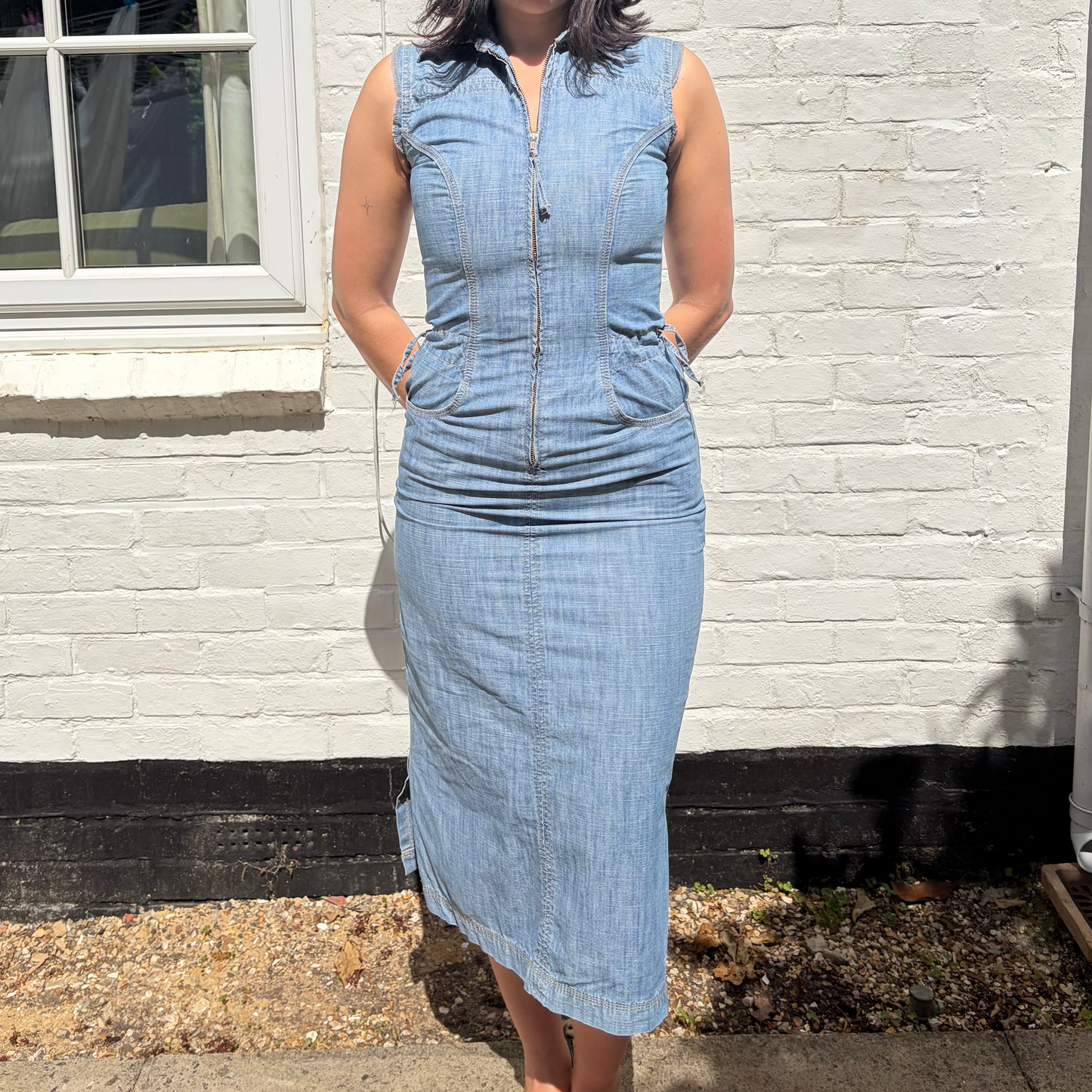 Vintage Etam Y2K Denim Midi Dress
